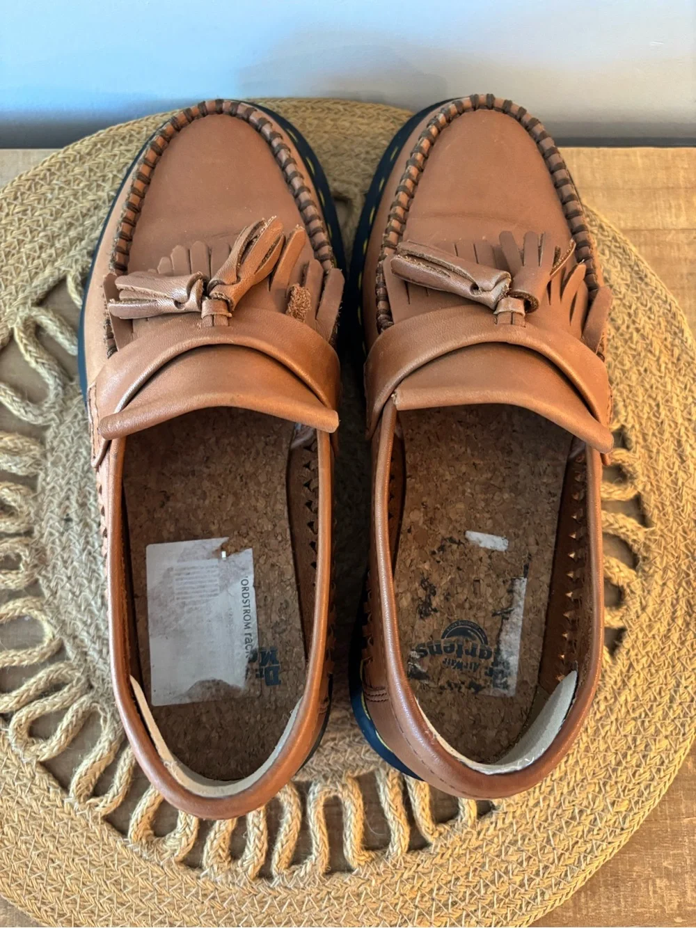Brown Leather Tassel Loafers W7 - Picture 5 of 7
